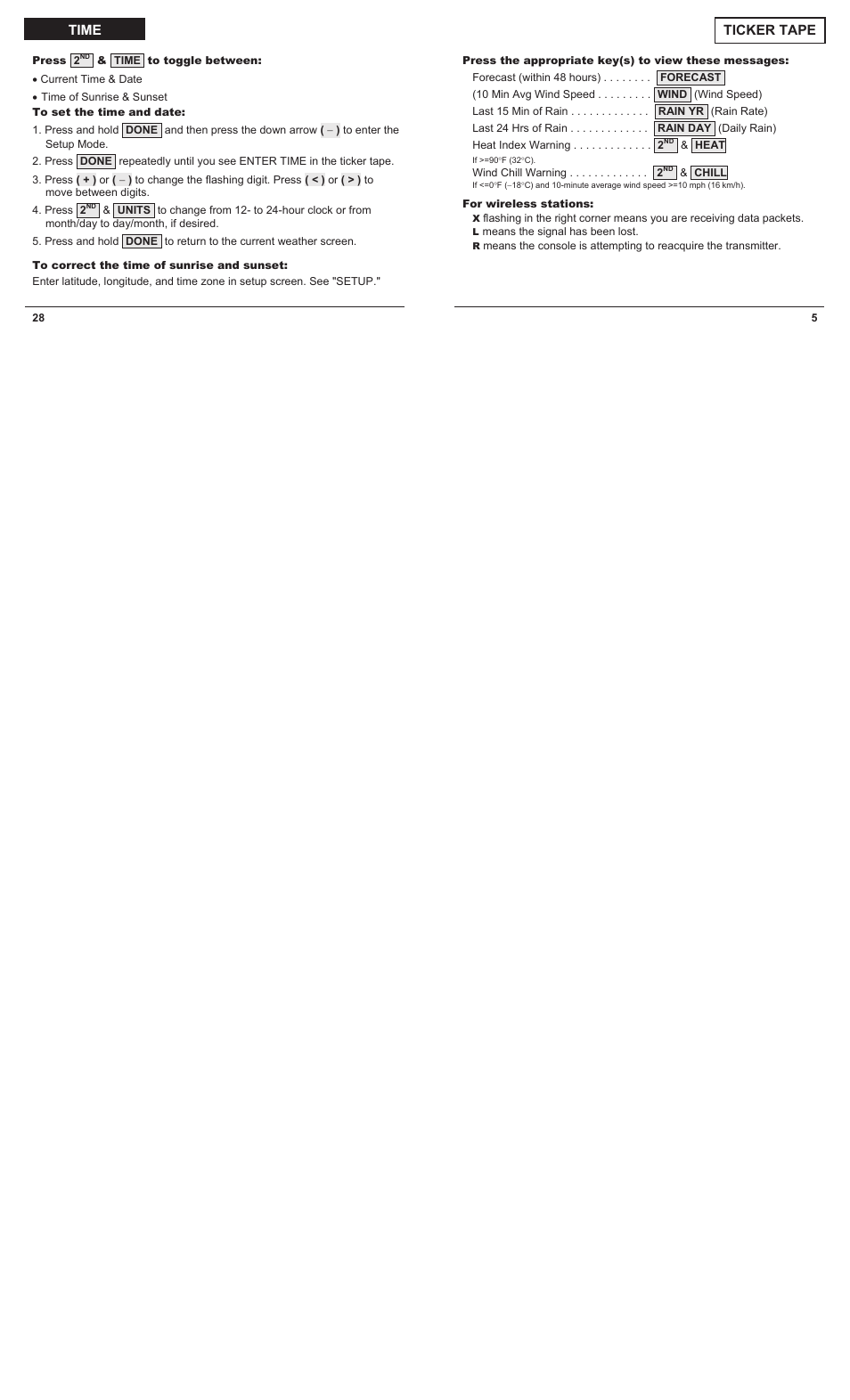 DAVIS Vantage Pro2 Quick Reference Guide User Manual | Page 5 / 16