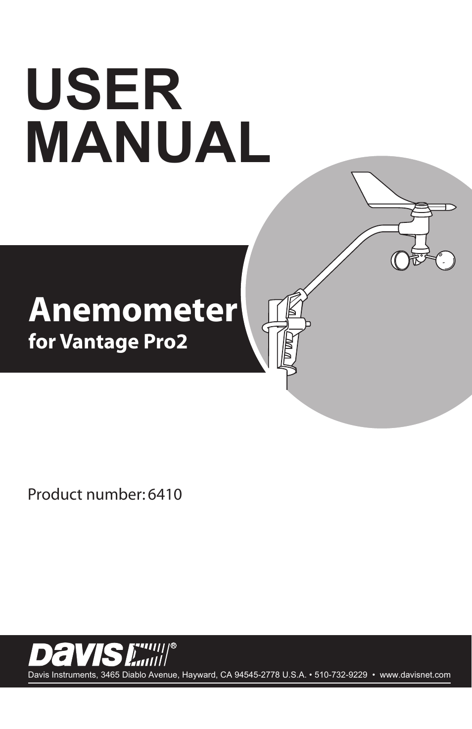 DAVIS Anemometer for Vantage Pro2 (6410) User Manual | 12 pages