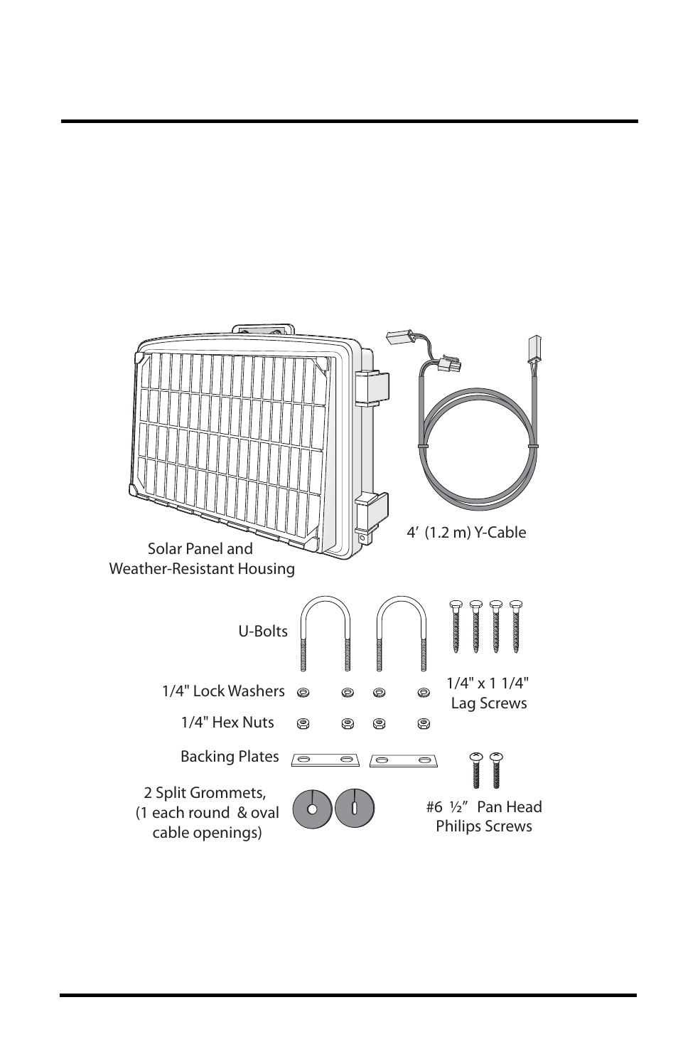 Contents of package, Welcome to extra solar panel kit, Product no. 6616) | DAVIS Extra Solar Panel Kit (6616) User Manual | Page 2 / 7
