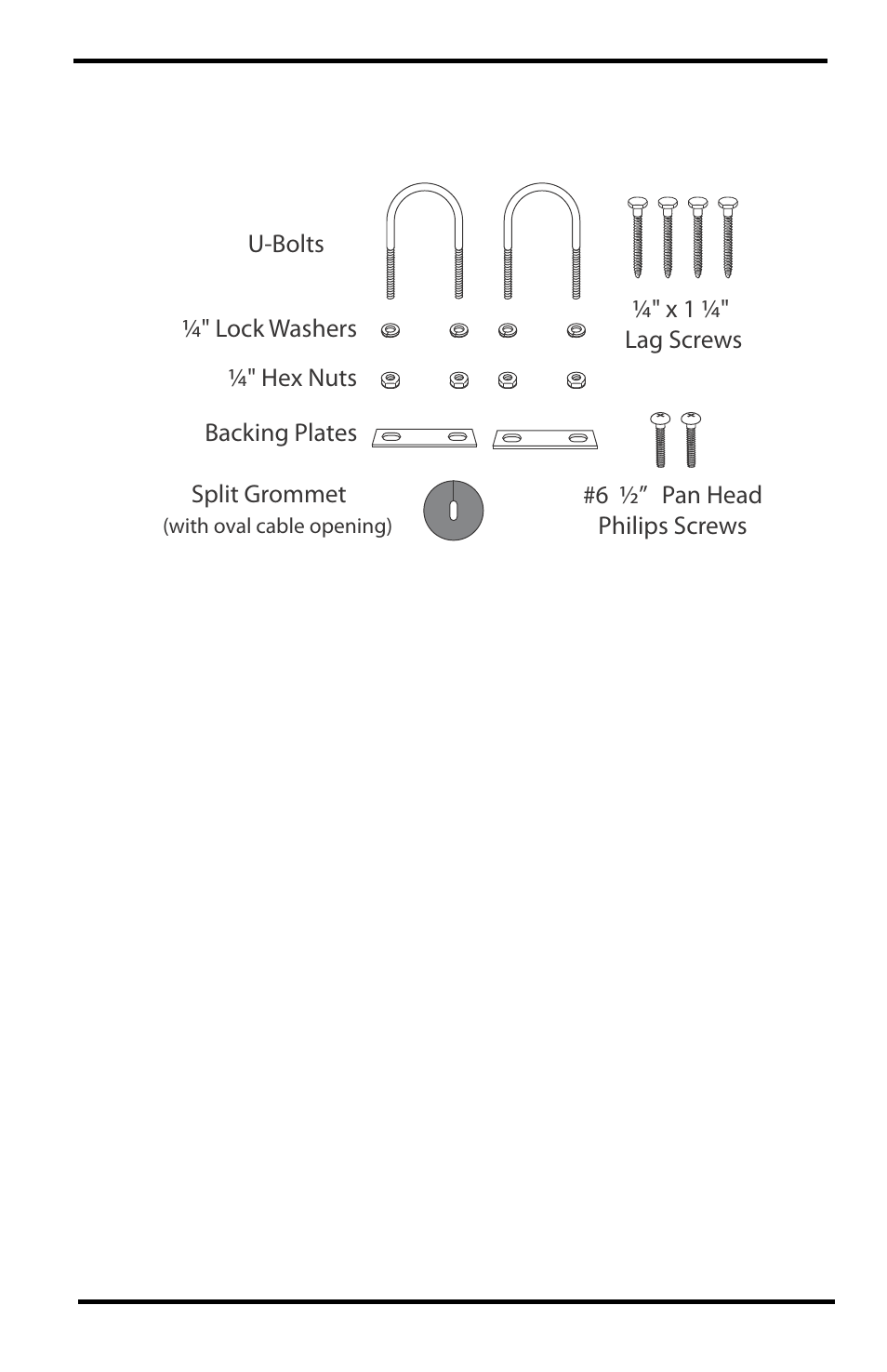 Tools for setup, 6 ½” pan head philips screws | DAVIS Solar Power Kits (6612, 6614) User Manual | Page 4 / 23