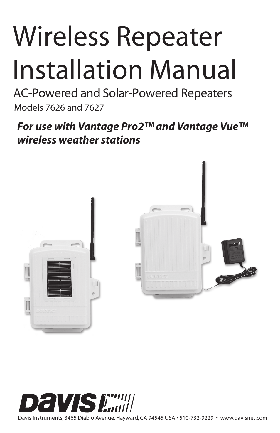 DAVIS Wireless Repeater (7626, 7627) User Manual | 48 pages