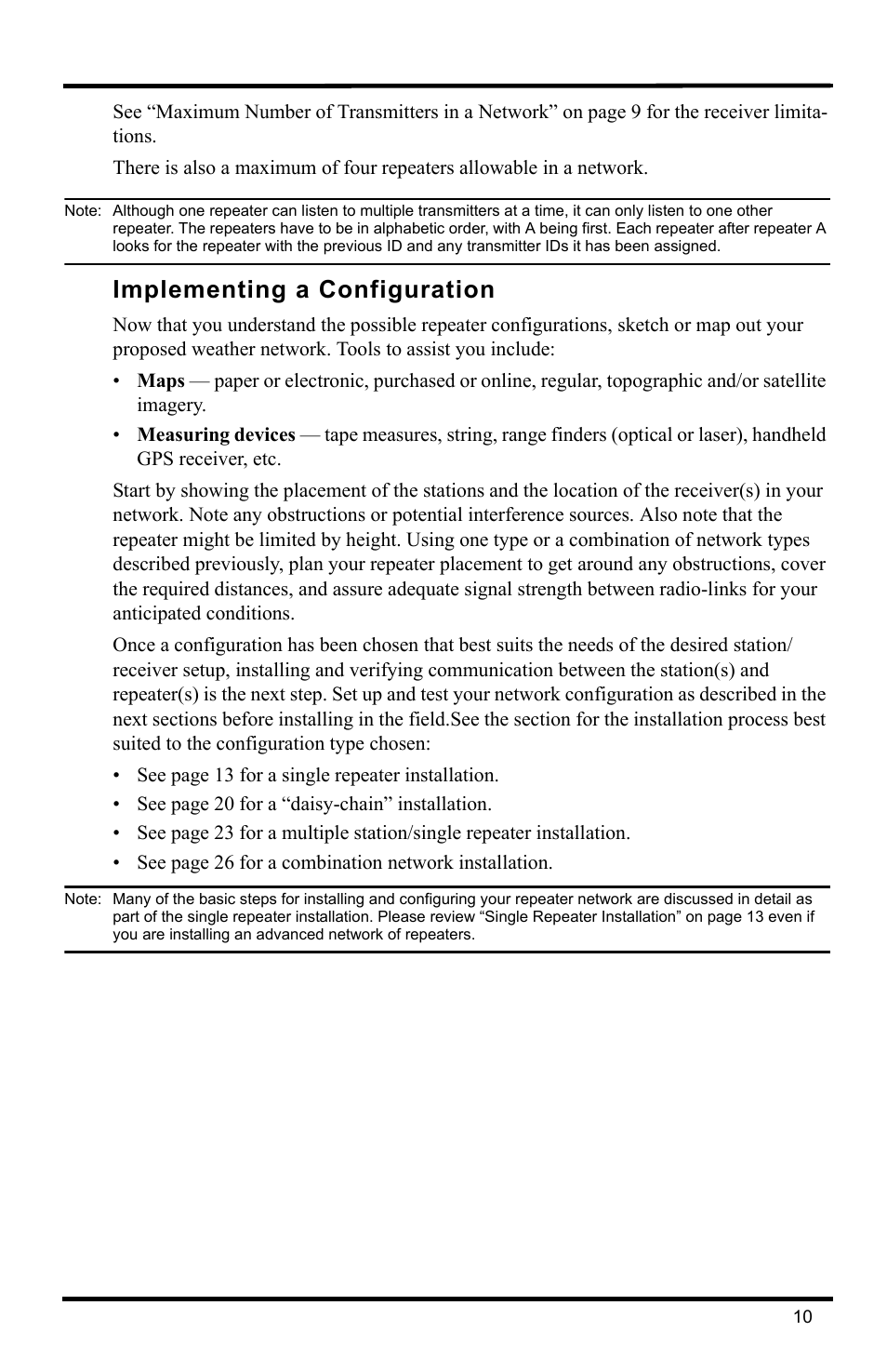 Implementing a configuration | DAVIS Wireless Repeater (7626, 7627) User Manual | Page 13 / 48