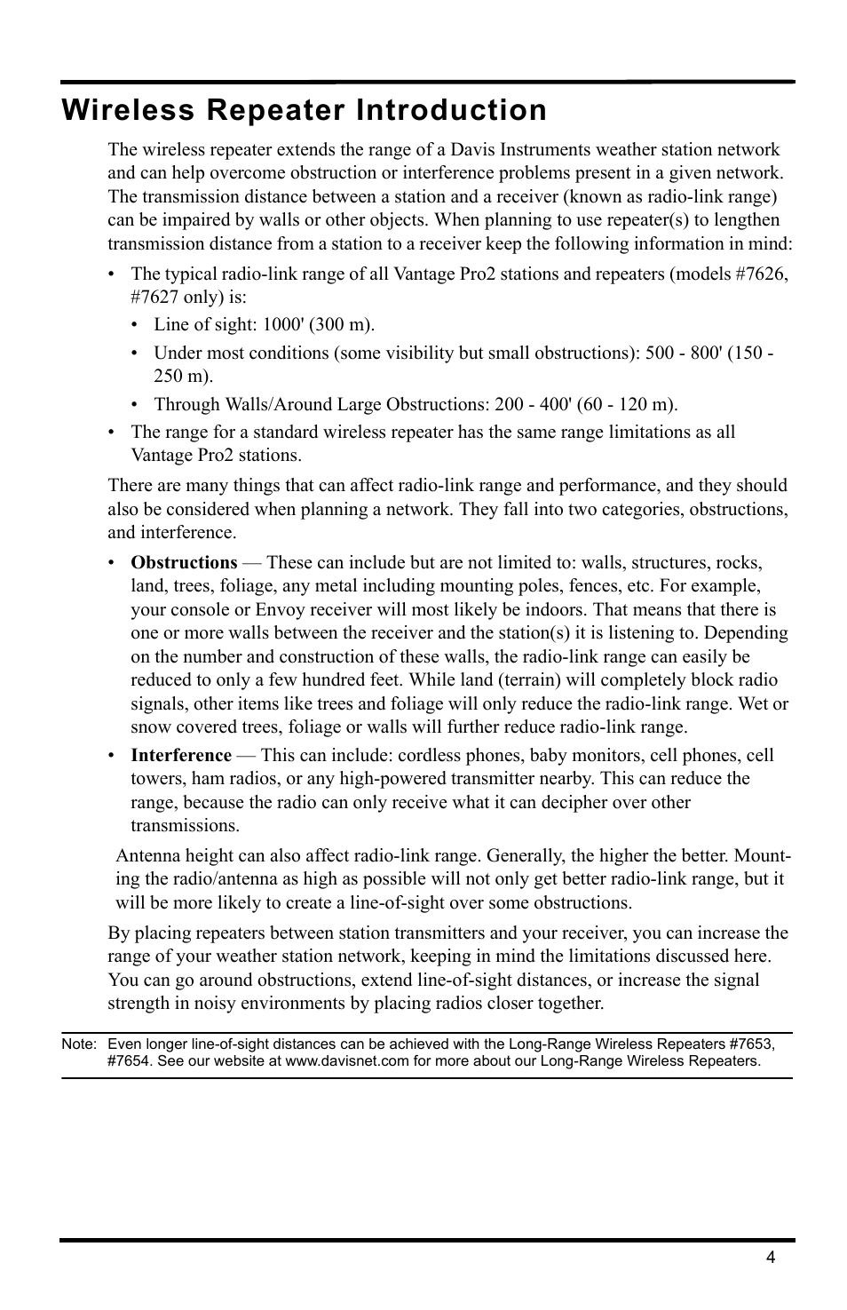 Wireless repeater introduction | DAVIS Wireless Repeater (7626, 7627) User Manual | Page 7 / 48