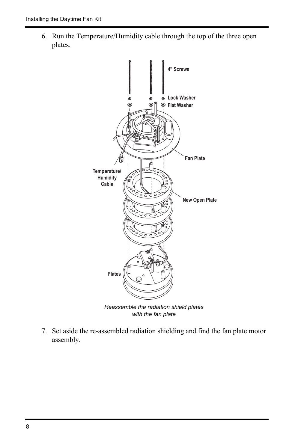 DAVIS Vantage Pro2/Pro2 Plus: Daytime Fan Asp. Radiation Shield Kit User Manual | Page 8 / 16