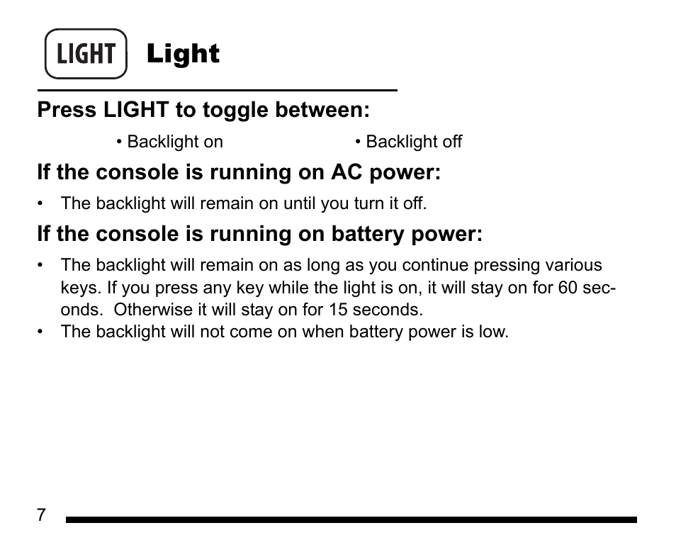 Setup mode, Light | DAVIS Vantage Vue Quick Reference Guide User Manual | Page 8 / 28