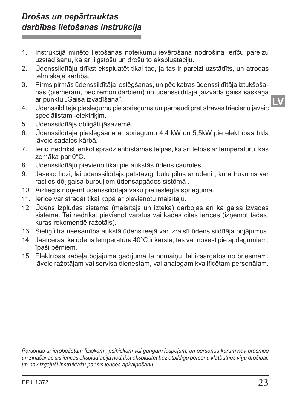 KOSPEL EPJ Optimus User Manual | Page 23 / 32