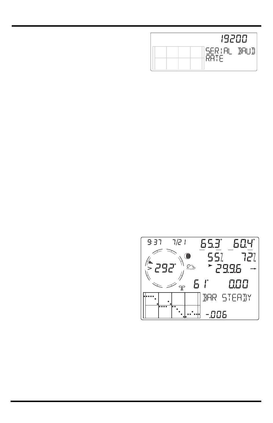 Exiting setup mode, Clear all command, Current weather mode | Exiting setup mode clear all command, Current weather mode 15 | DAVIS Vantage Vue Wireless Console Manual User Manual | Page 19 / 56