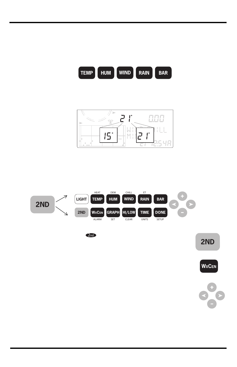 Current weather mode commands, Displaying weather variables | DAVIS Vantage Vue Wireless Console Manual User Manual | Page 20 / 56