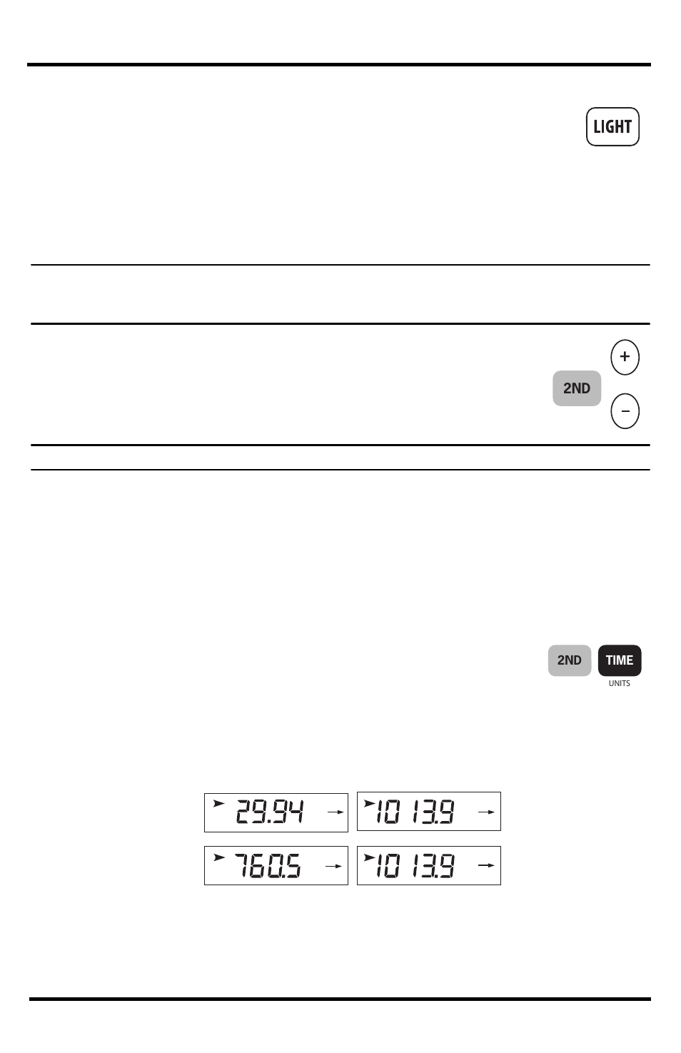Light, Selecting units of measure | DAVIS Vantage Vue Wireless Console Manual User Manual | Page 30 / 56
