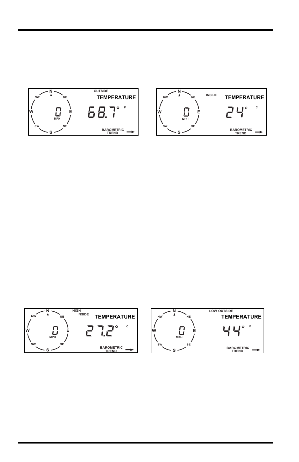Press recl again to display the low, Press any key to exit | DAVIS Weather Monitor II (7440, 7440CS) User Manual | Page 24 / 48