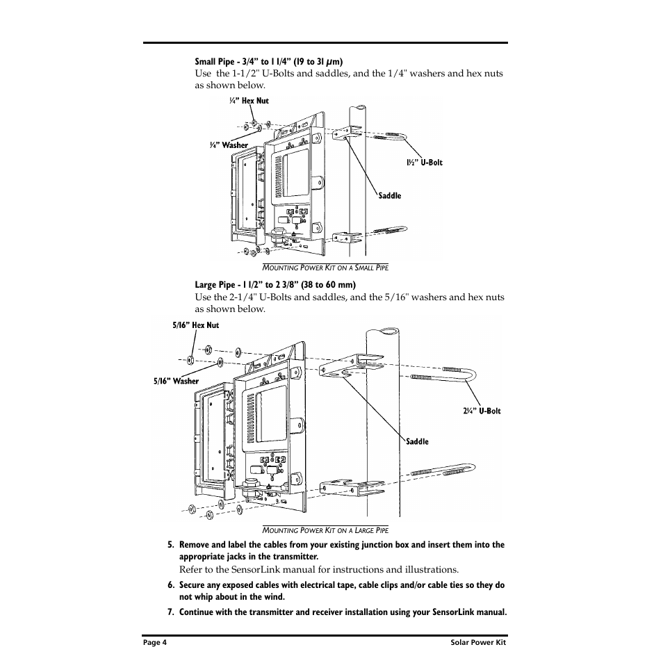 DAVIS Solar Power Kit for Wireless Stations User Manual | Page 4 / 8