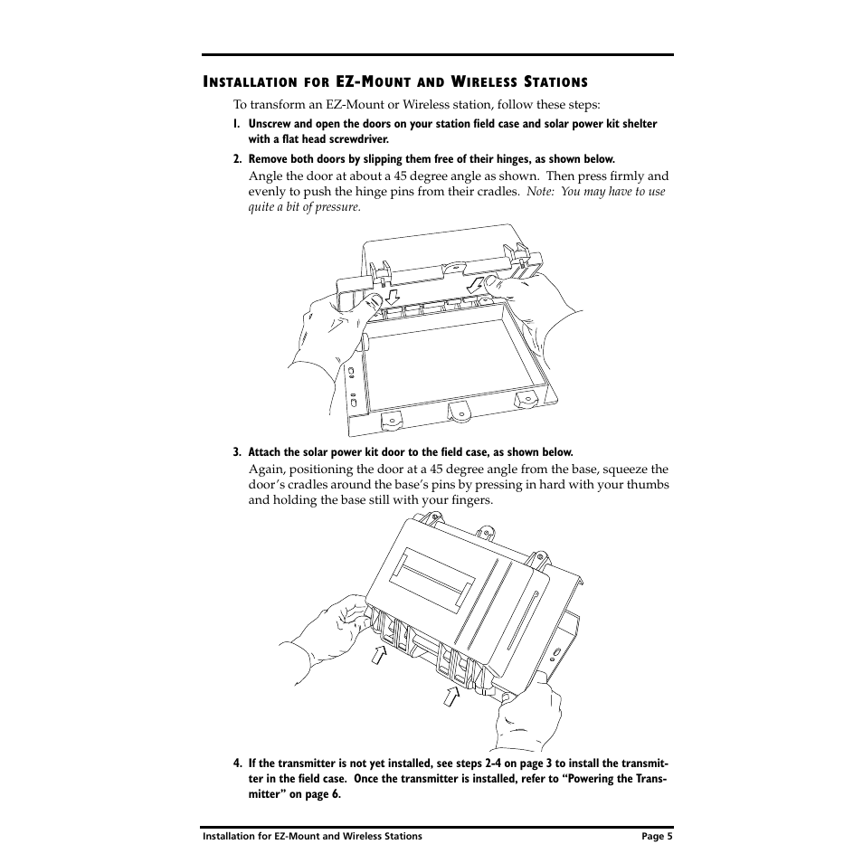 Installation for ez-mount and wireless stations | DAVIS Solar Power Kit for Wireless Stations User Manual | Page 5 / 8