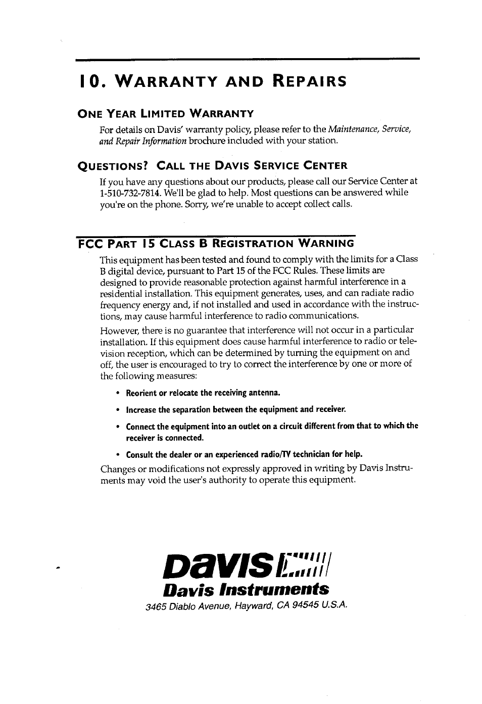 DAVIS Weather Wizard III User Manual | Page 37 / 37