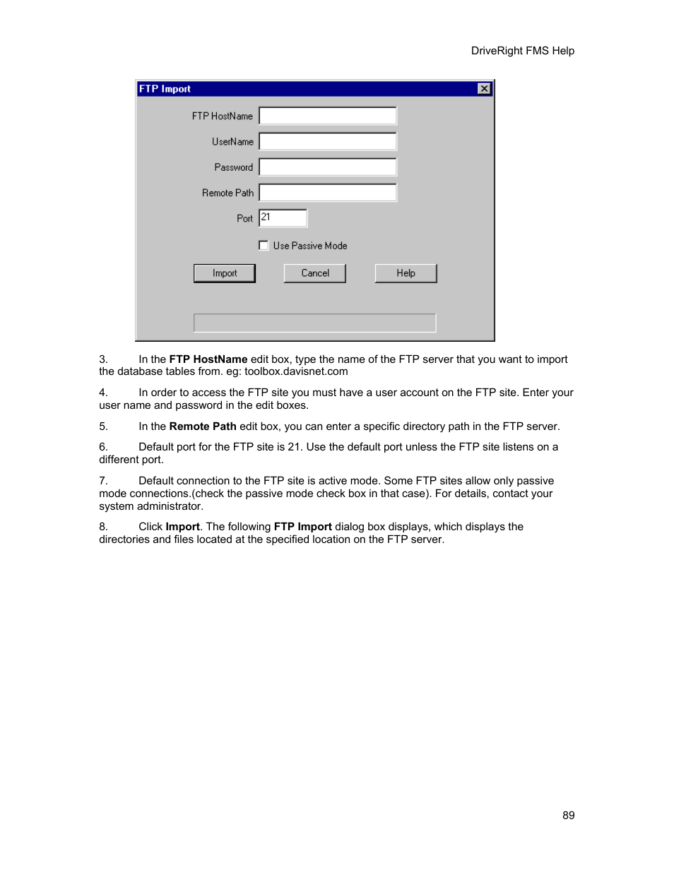DAVIS FMS 3.9.3 DriveRight (8186) User Manual | Page 101 / 286