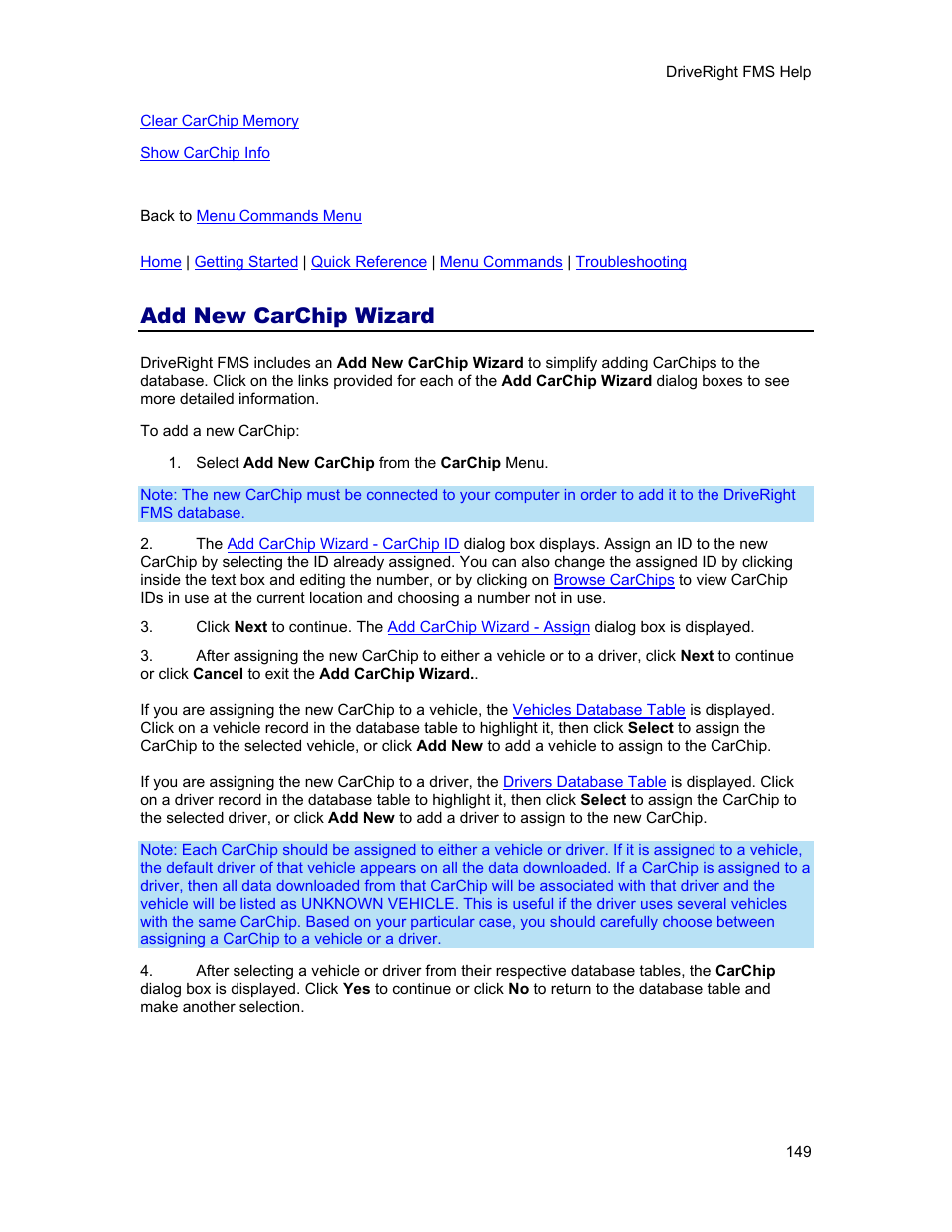 Add new carchip wizard, Add carchip wizard, And to the | Add new carchip, Carchip, And assign it to the | DAVIS FMS 3.9.3 DriveRight (8186) User Manual | Page 161 / 286