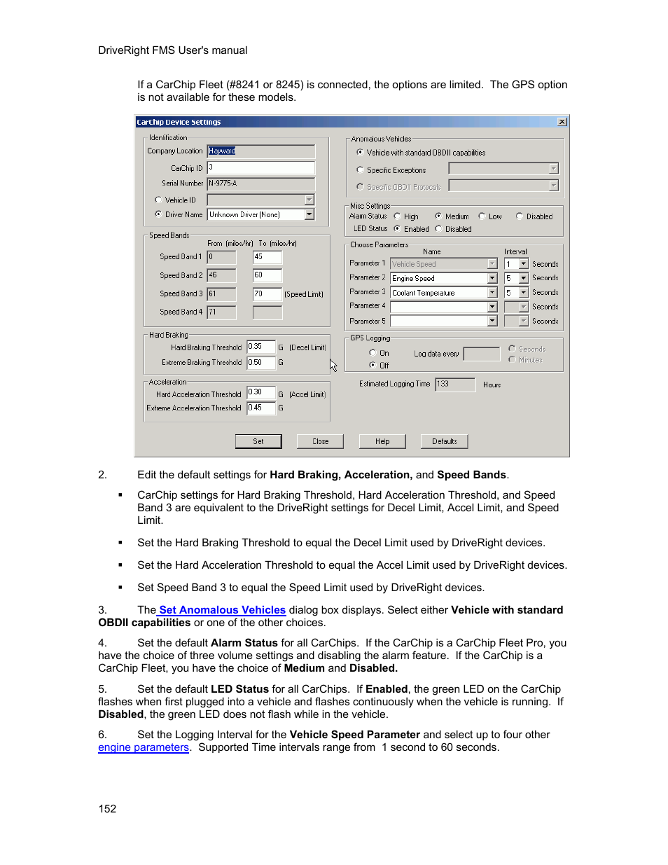 DAVIS FMS 3.9.3 DriveRight (8186) User Manual | Page 164 / 286