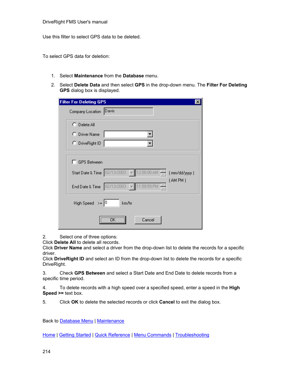 DAVIS FMS 3.9.3 DriveRight (8186) User Manual | Page 226 / 286