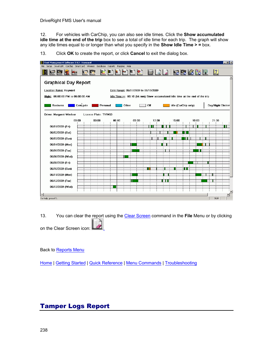 Tamper logs report | DAVIS FMS 3.9.3 DriveRight (8186) User Manual | Page 250 / 286