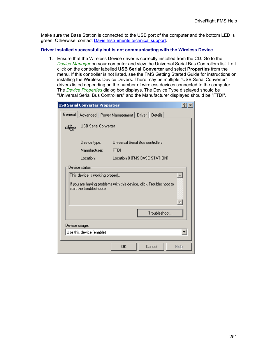 DAVIS FMS 3.9.3 DriveRight (8186) User Manual | Page 263 / 286