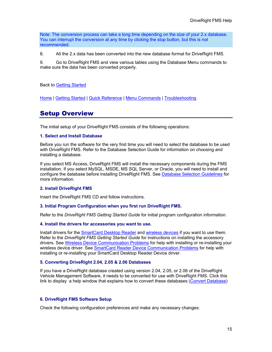 Setup overview | DAVIS FMS 3.9.3 DriveRight (8186) User Manual | Page 27 / 286