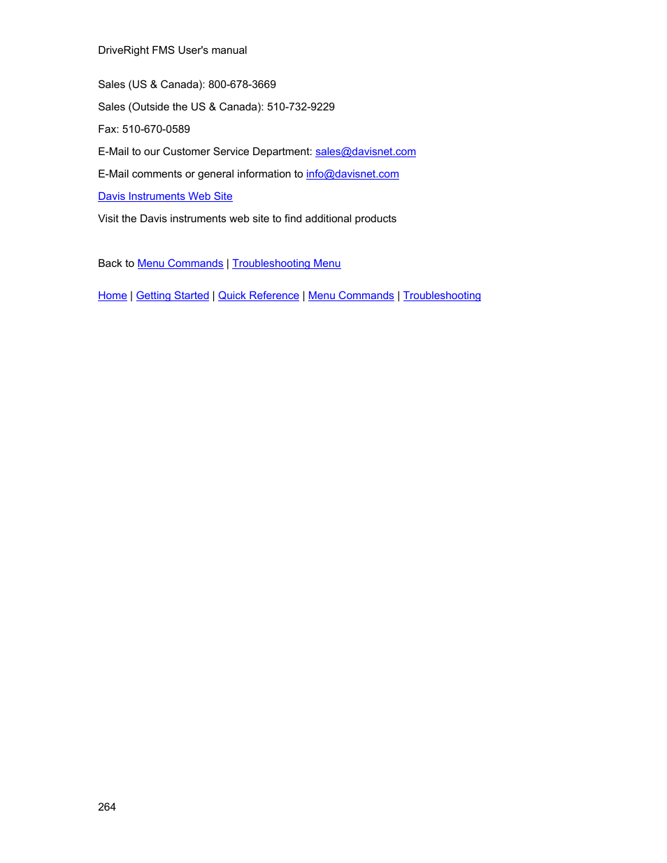 DAVIS FMS 3.9.3 DriveRight (8186) User Manual | Page 276 / 286