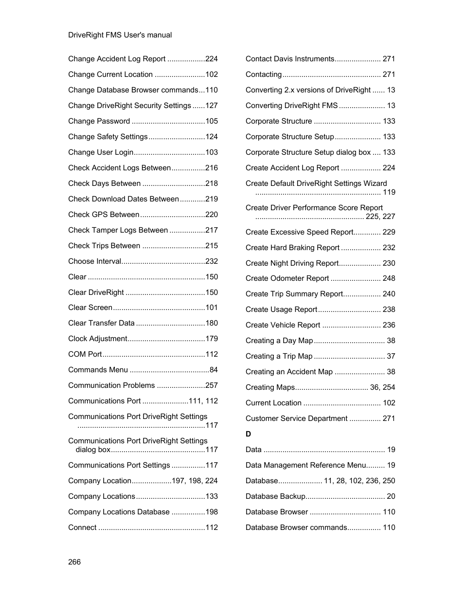 DAVIS FMS 3.9.3 DriveRight (8186) User Manual | Page 278 / 286