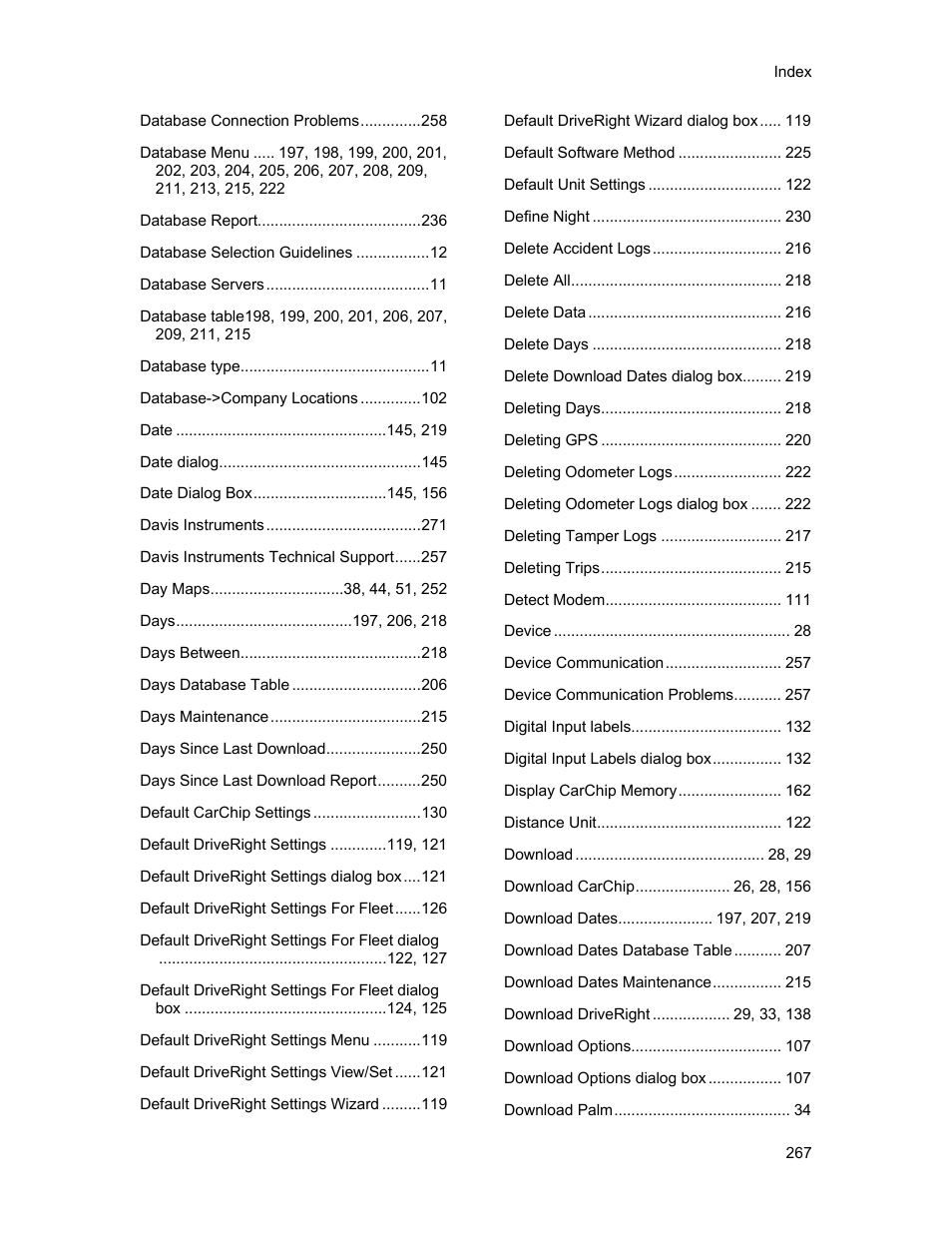 DAVIS FMS 3.9.3 DriveRight (8186) User Manual | Page 279 / 286