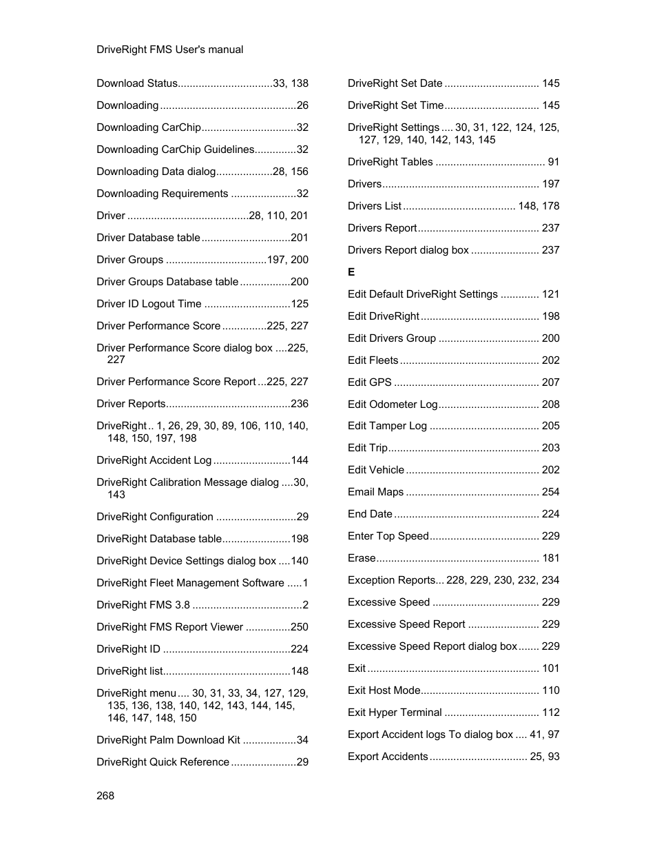 DAVIS FMS 3.9.3 DriveRight (8186) User Manual | Page 280 / 286