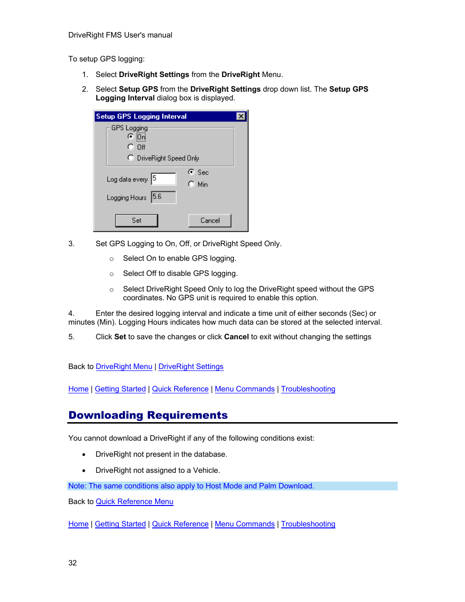 Downloading requirements | DAVIS FMS 3.9.3 DriveRight (8186) User Manual | Page 44 / 286