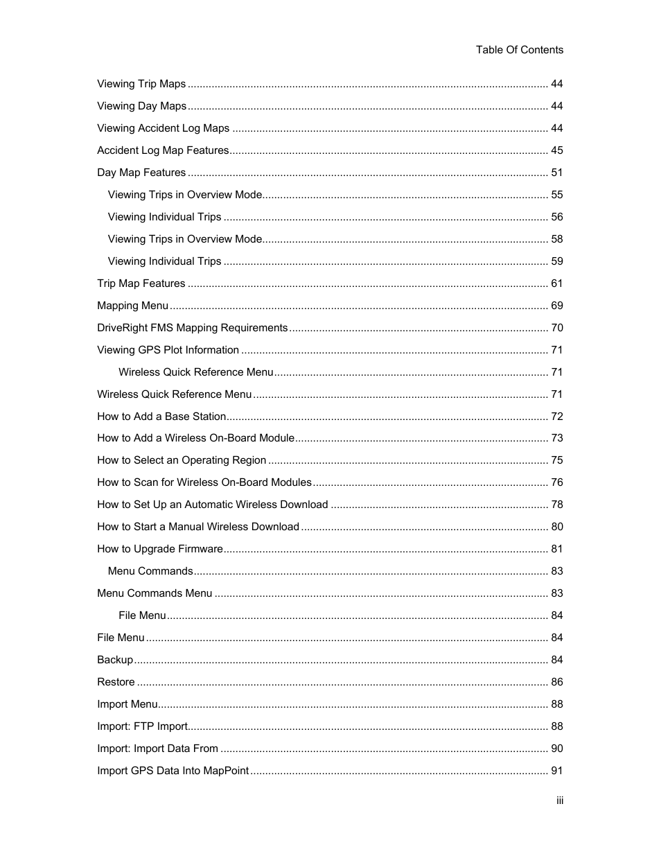 DAVIS FMS 3.9.3 DriveRight (8186) User Manual | Page 5 / 286