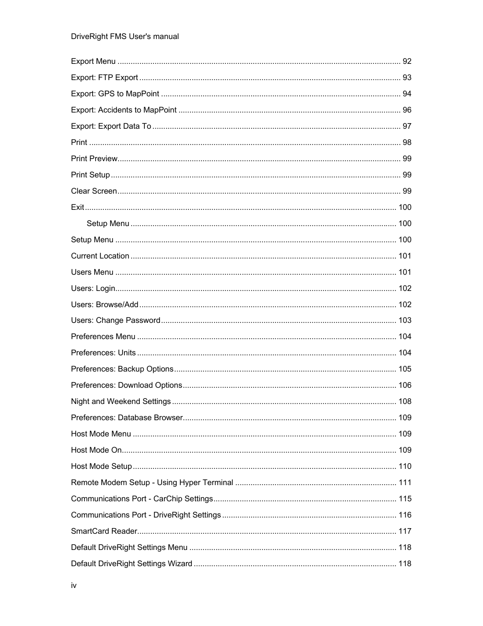 DAVIS FMS 3.9.3 DriveRight (8186) User Manual | Page 6 / 286