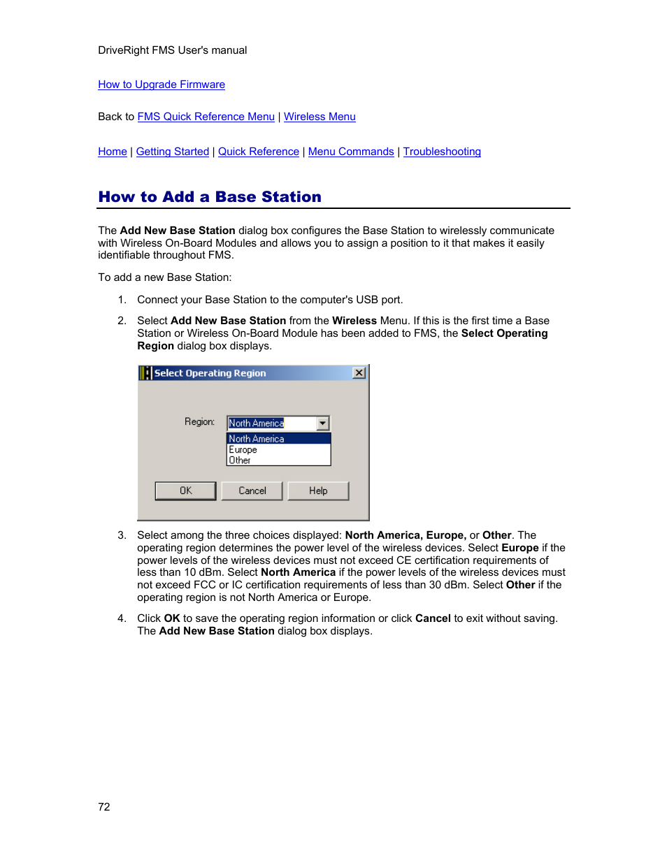 How to add a base station | DAVIS FMS 3.9.3 DriveRight (8186) User Manual | Page 84 / 286