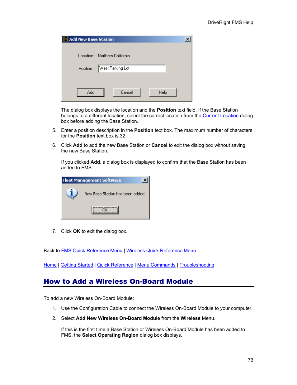 How to add a wireless on-board module | DAVIS FMS 3.9.3 DriveRight (8186) User Manual | Page 85 / 286