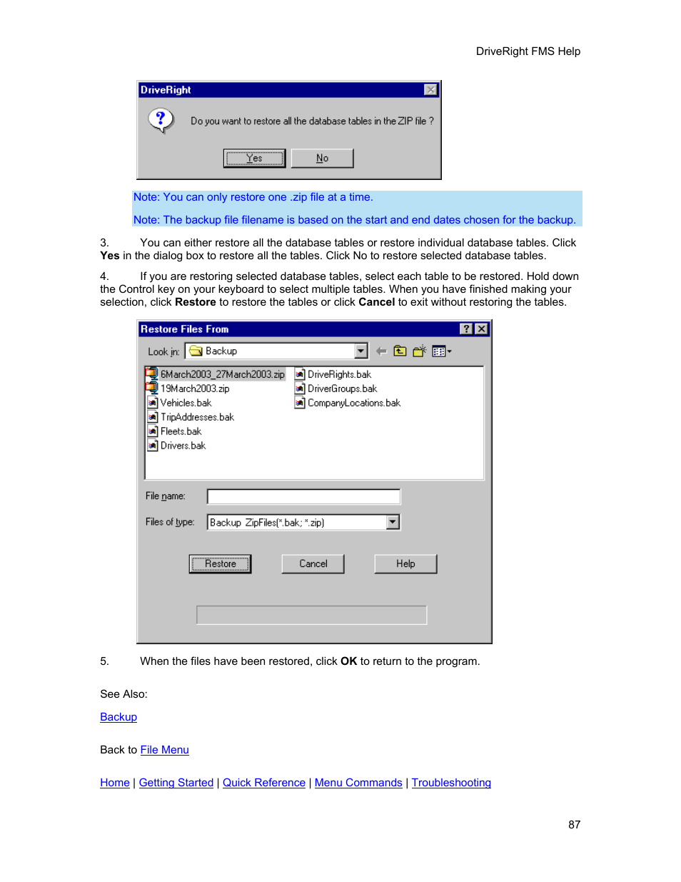DAVIS FMS 3.9.3 DriveRight (8186) User Manual | Page 99 / 286
