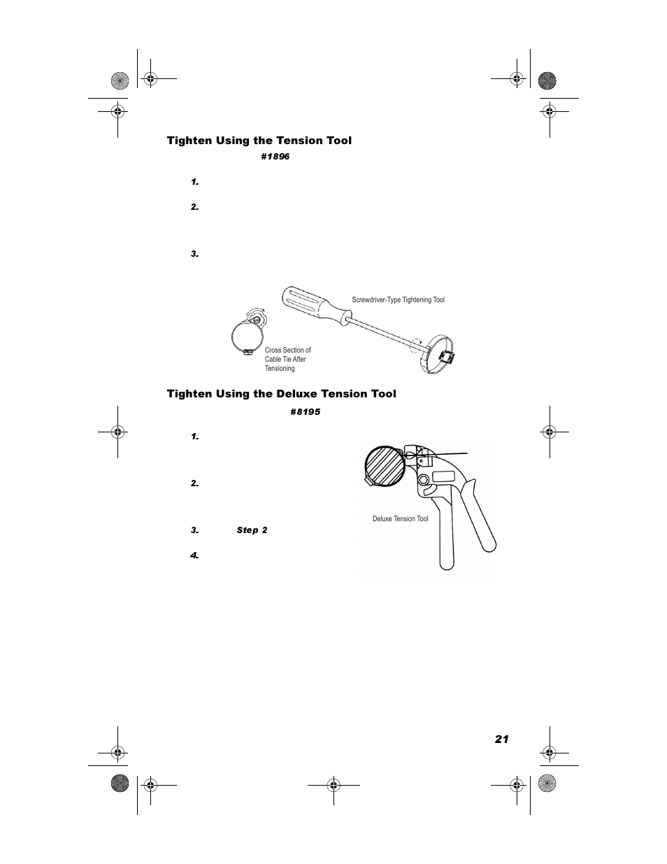 Tighten using the tension tool, Tighten using the deluxe tension tool | DAVIS DriveRight 600E GD/HD Installation Guide (8126GD, 8126HD) User Manual | Page 23 / 24