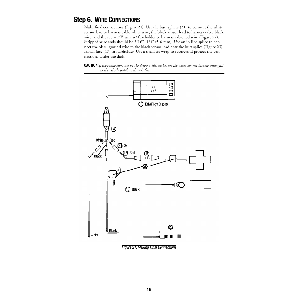 Step 6. wire connections, Step 6. w | DAVIS DriveRight Installation - GD (All DriveRight Models) User Manual | Page 17 / 25