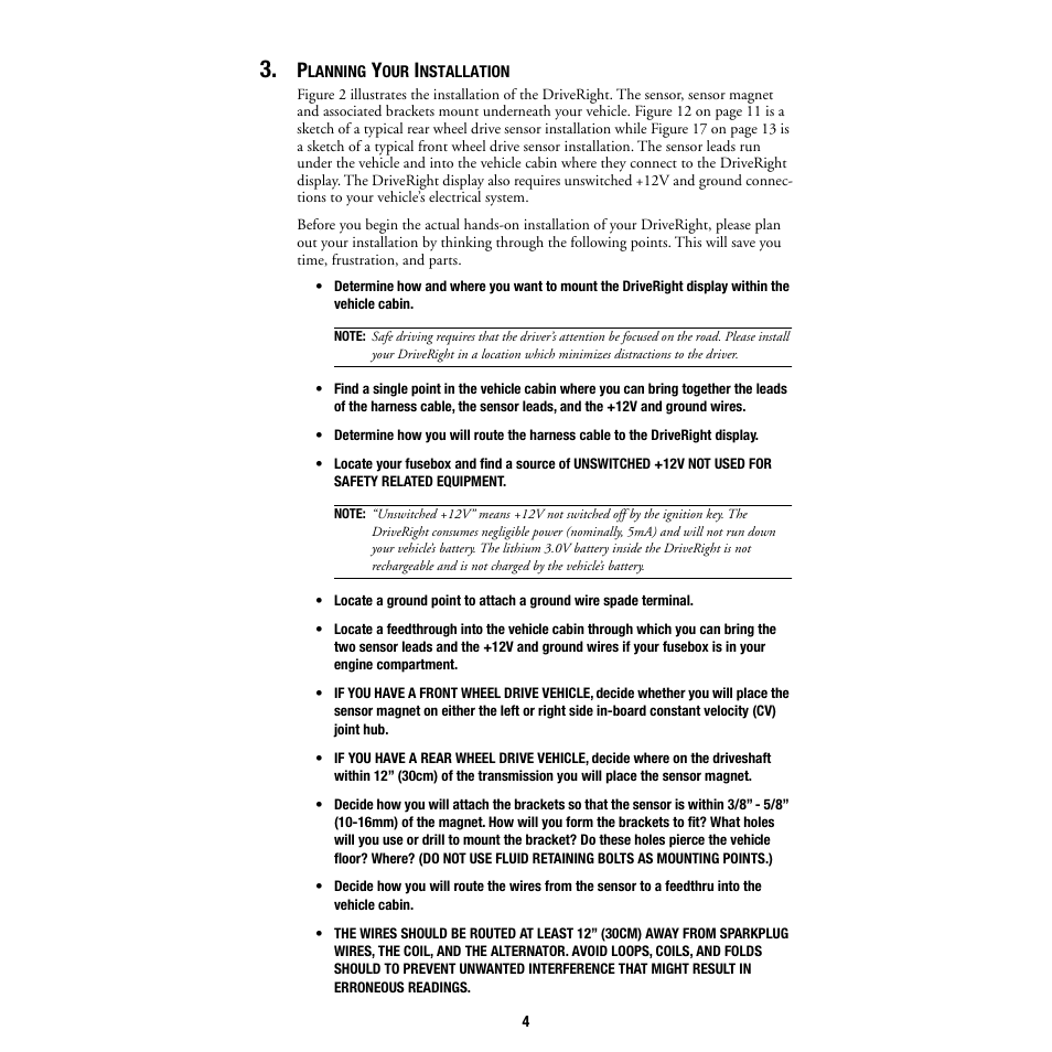 Planning your installation | DAVIS DriveRight Installation - GD (All DriveRight Models) User Manual | Page 5 / 25