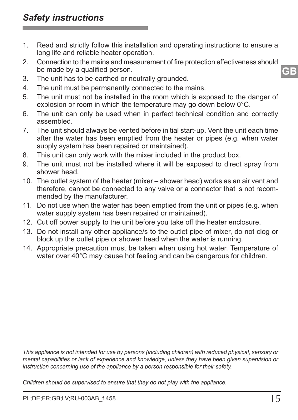 Safety instructions | KOSPEL EPJ.P-PRIMUS User Manual | Page 15 / 28