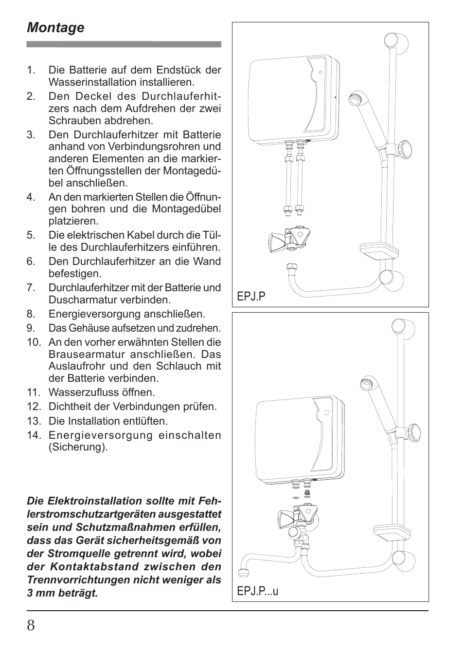 Montage | KOSPEL EPJ.P-PRIMUS User Manual | Page 8 / 28