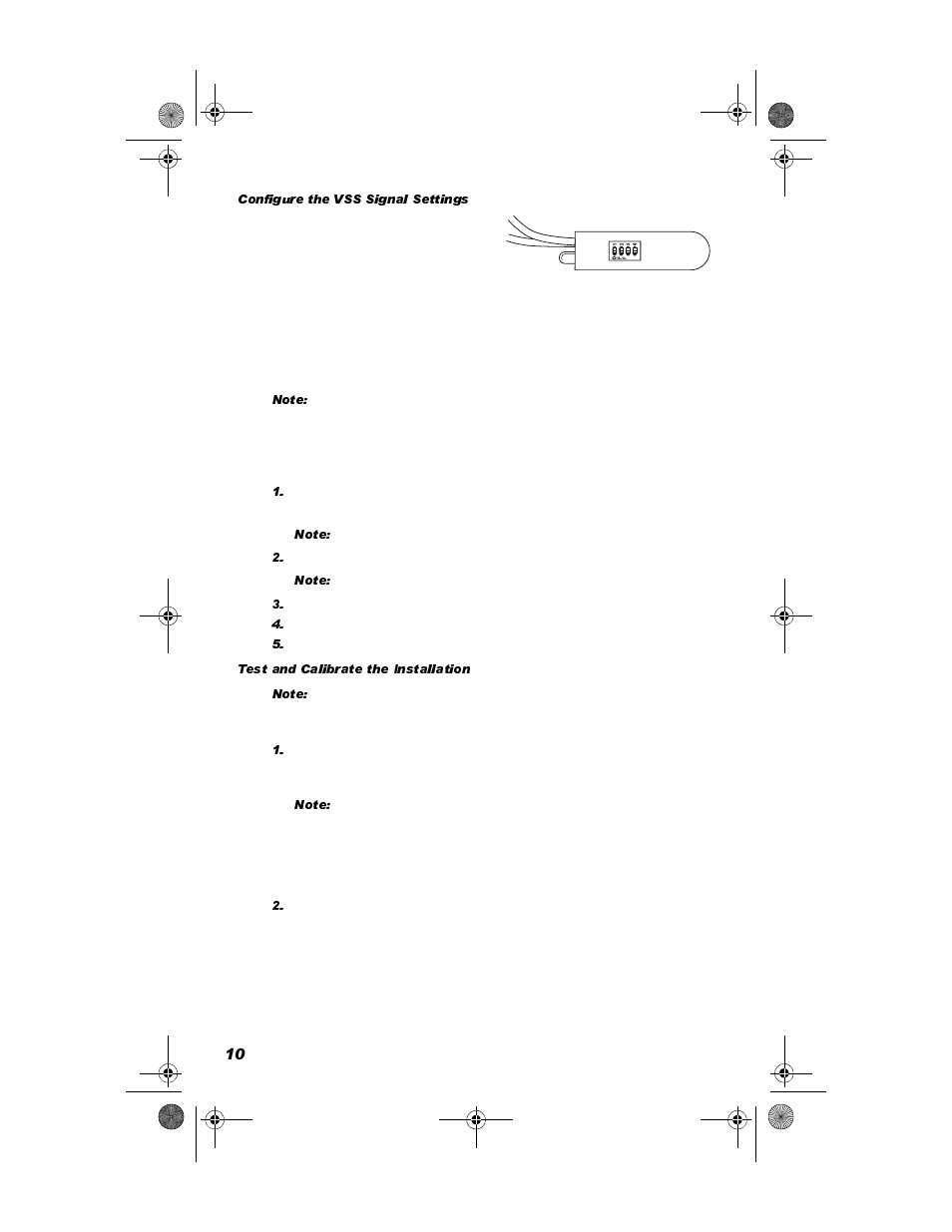 Configure the vss signal settings, Test and calibrate the installation | DAVIS DriveRight Installation - VSS (8156, 8160) User Manual | Page 12 / 16
