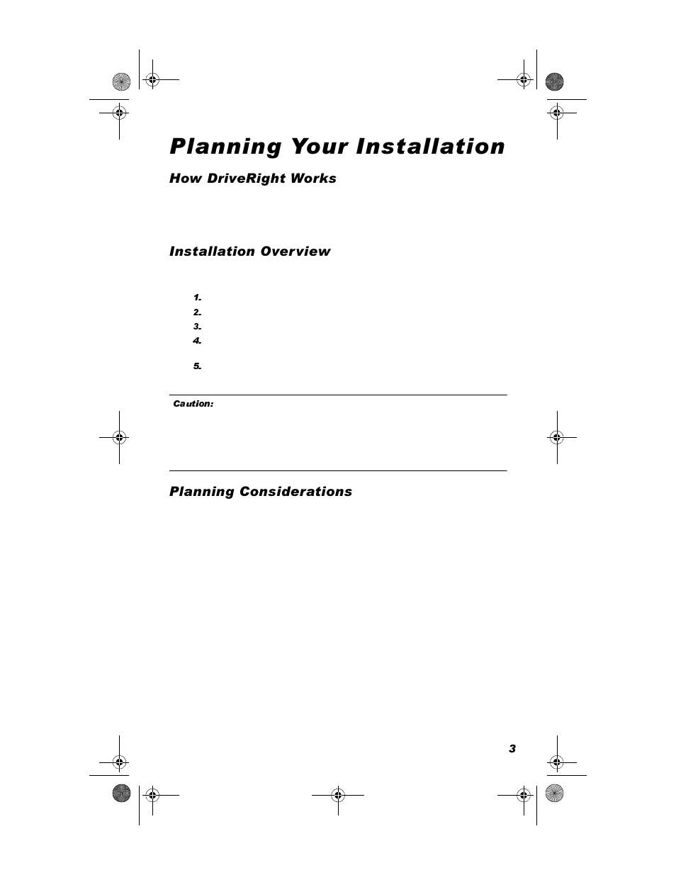 Planning your installation, How driveright works, Installation overview | Planning considerations, 3odqqlqj <rxu ,qvwdoodwlrq, Rz 'ulyh5ljkw :runv, Qvwdoodwlrq 2yhuylhz, 3odqqlqj &rqvlghudwlrqv | DAVIS DriveRight Installation - VSS (8156, 8160) User Manual | Page 5 / 16