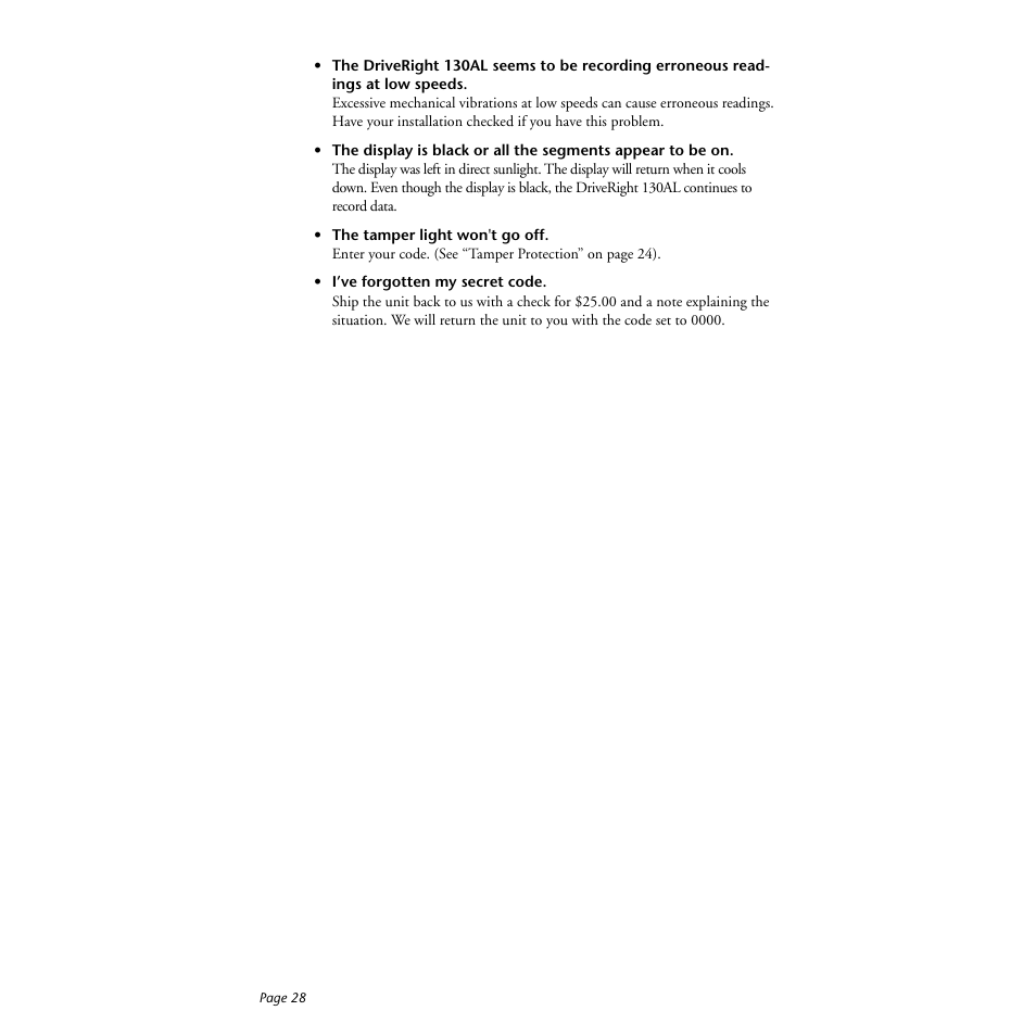DAVIS DriveRight 130AL Manual (8140) User Manual | Page 30 / 32
