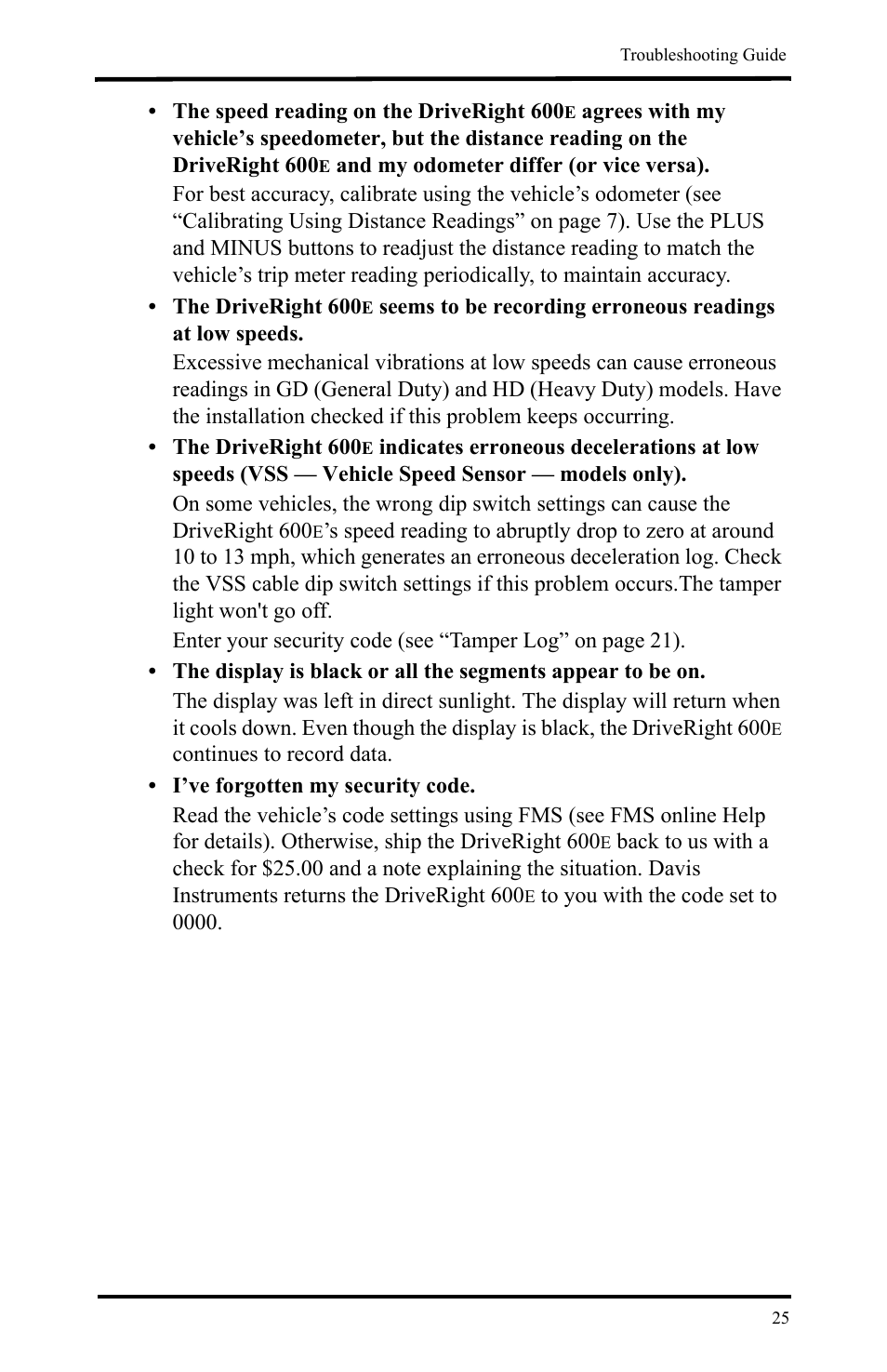 DAVIS DriveRight 600E Users Guide (8126, 8179) User Manual | Page 29 / 32