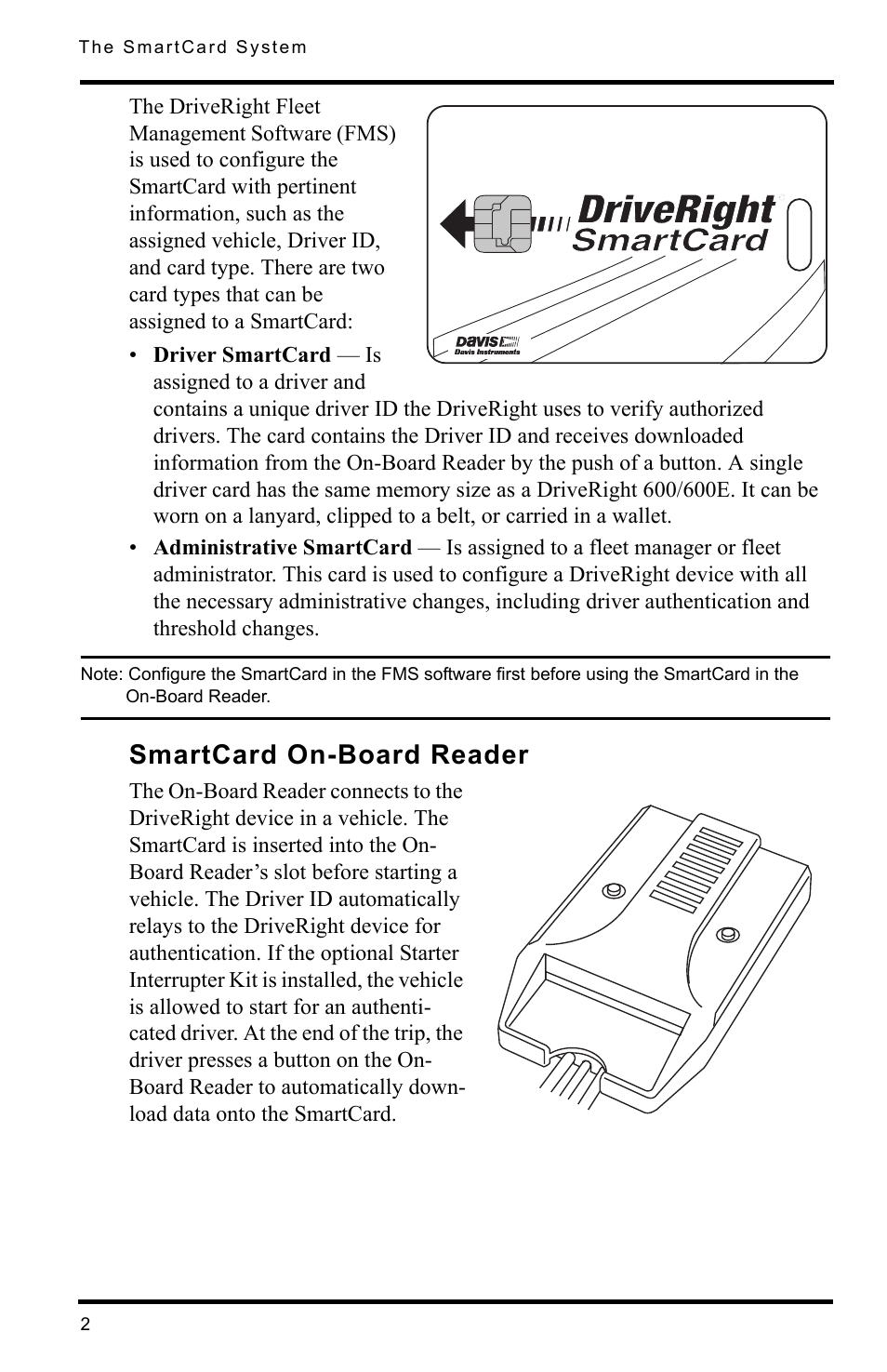 Smartcard on-board reader | DAVIS SmartCard Users Guide (8105, 8108, 8112) User Manual | Page 4 / 16