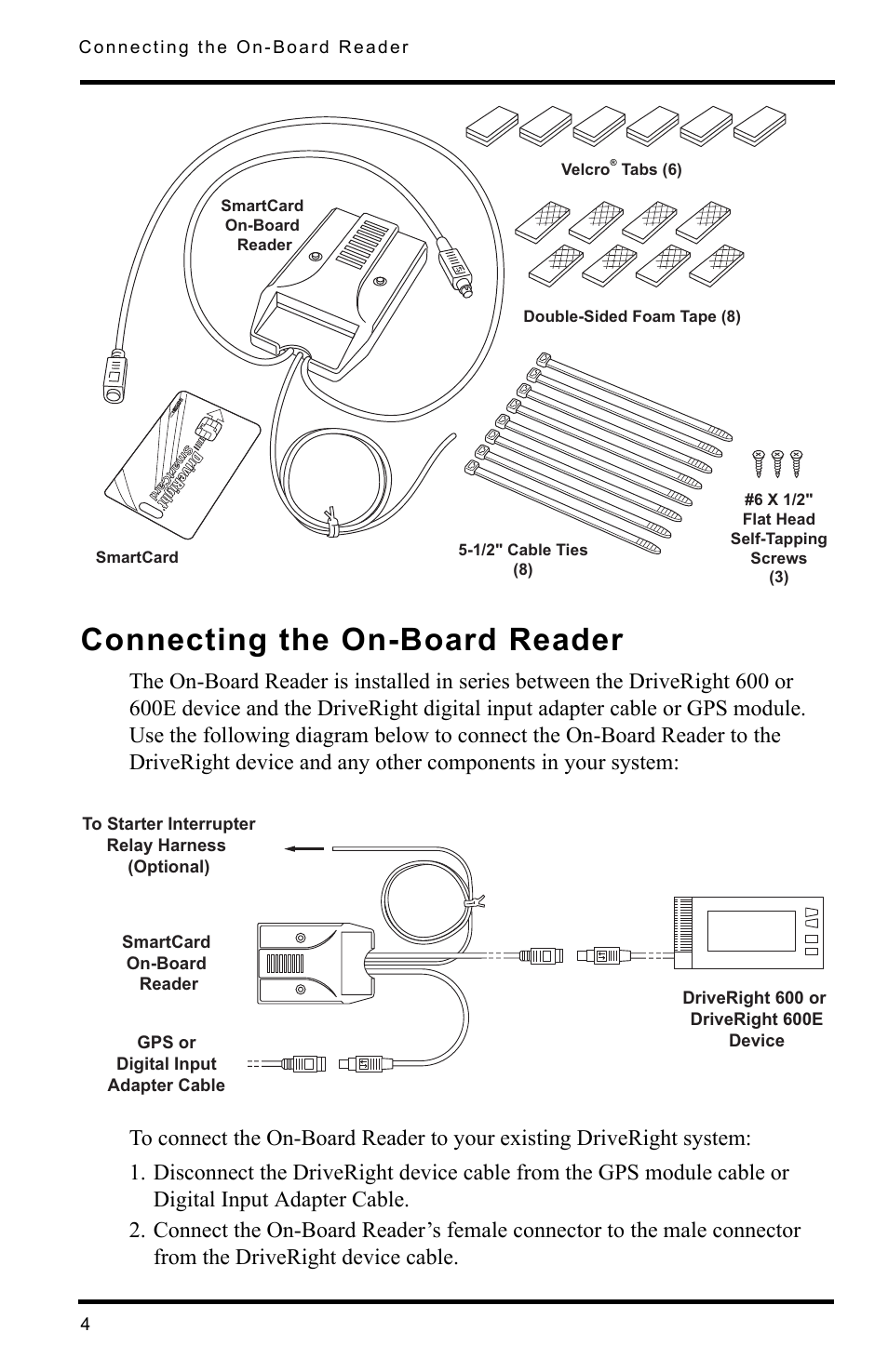 Connecting the on-board reader | DAVIS SmartCard Users Guide (8105, 8108, 8112) User Manual | Page 6 / 16
