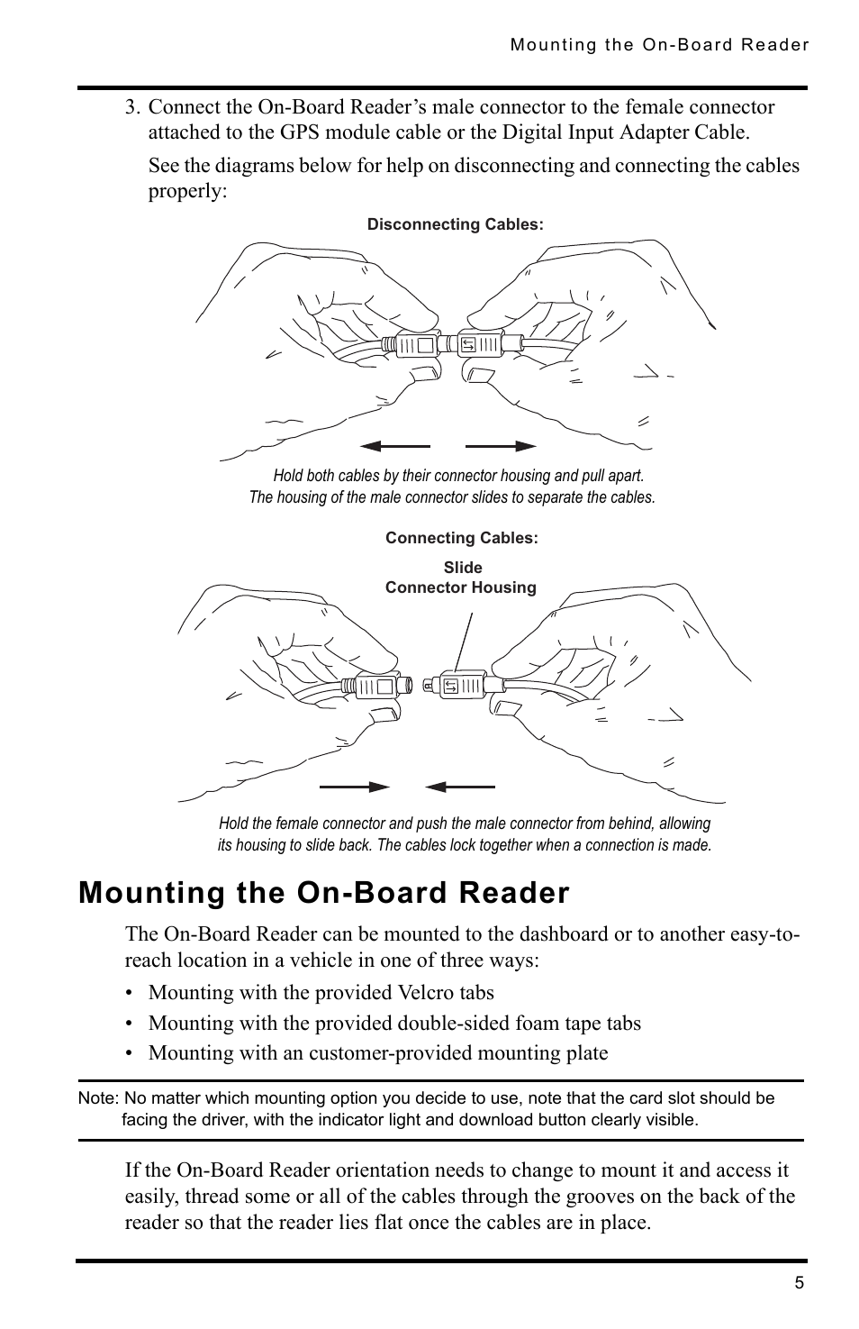 Mounting the on-board reader | DAVIS SmartCard Users Guide (8105, 8108, 8112) User Manual | Page 7 / 16