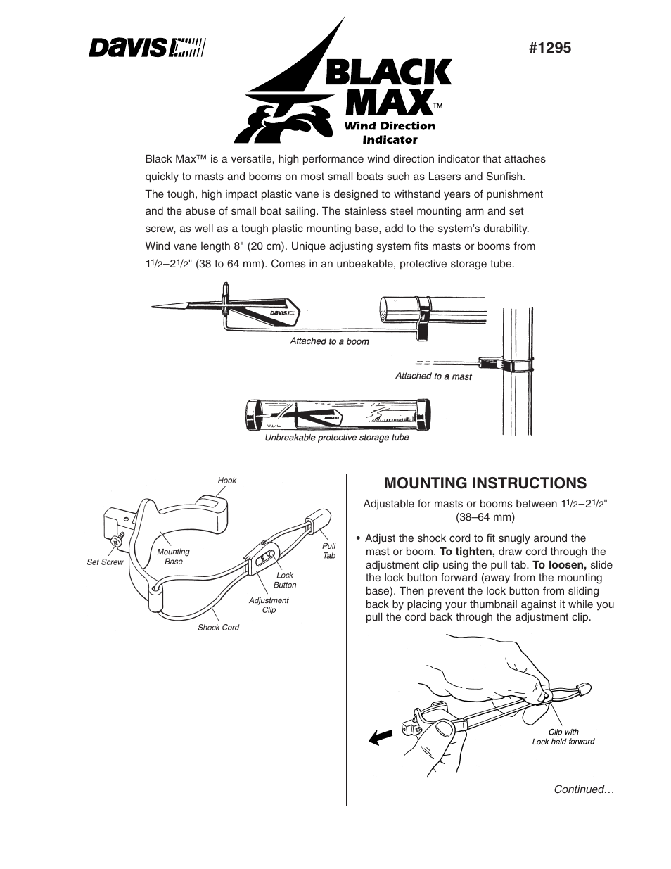 DAVIS Black Max User Manual | 2 pages