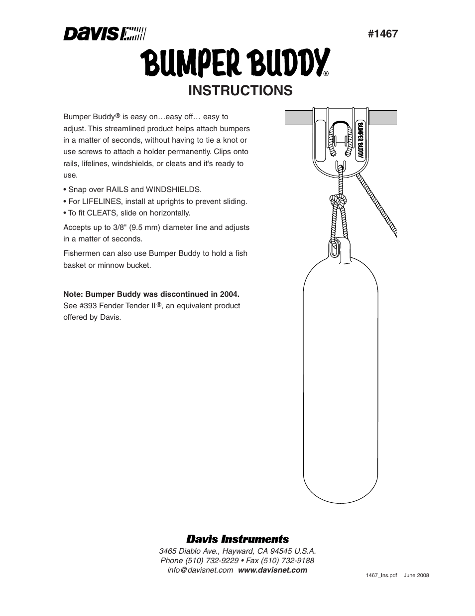 DAVIS Bumper Buddy User Manual | 1 page