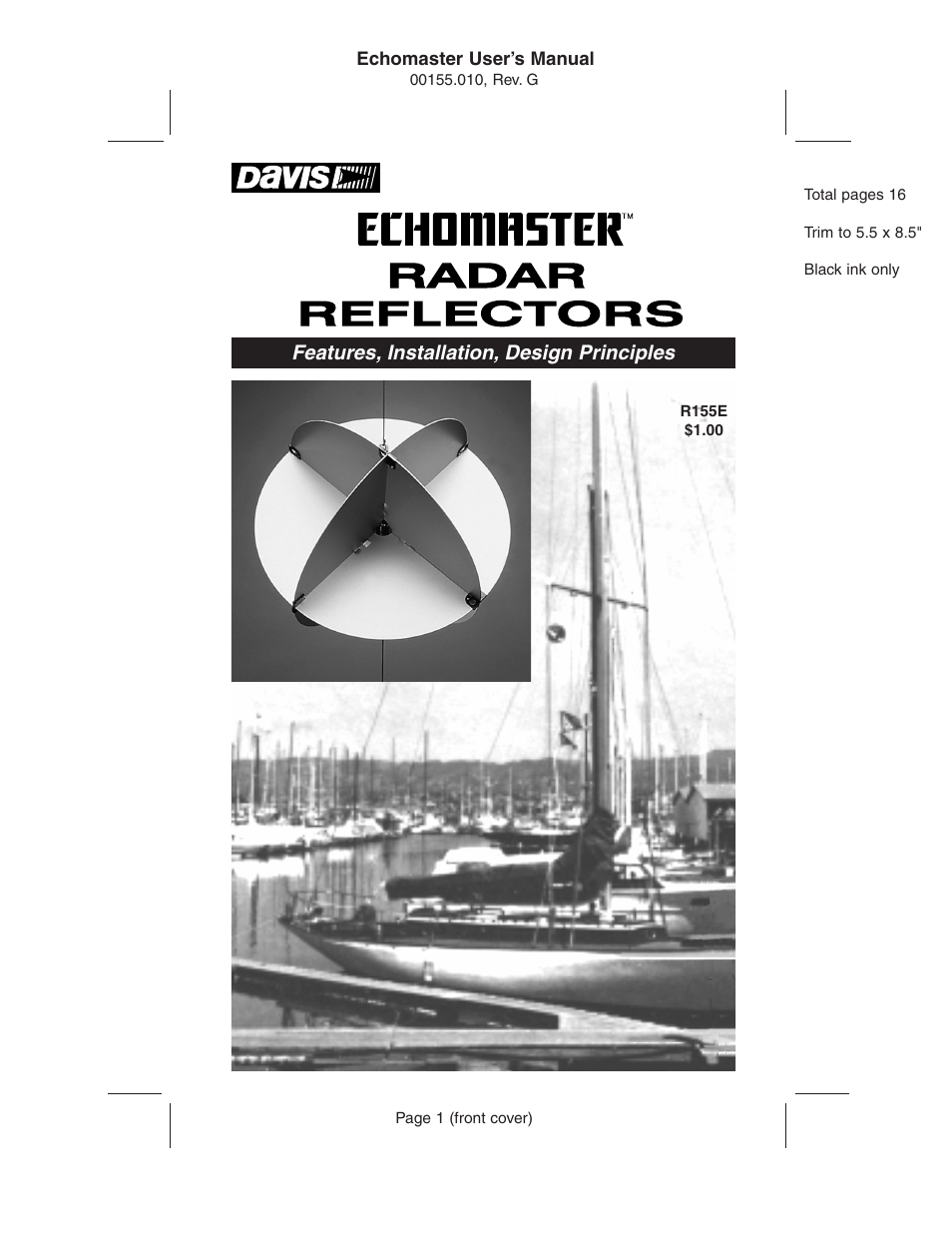 DAVIS EchoMaster Radar Reflector User Manual | 16 pages