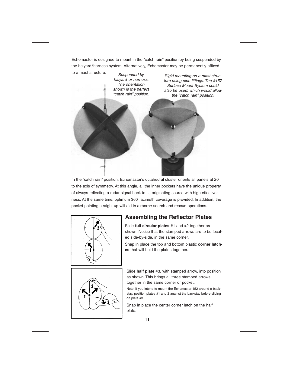 Assembling the reflector plates | DAVIS EchoMaster Radar Reflector User Manual | Page 11 / 16